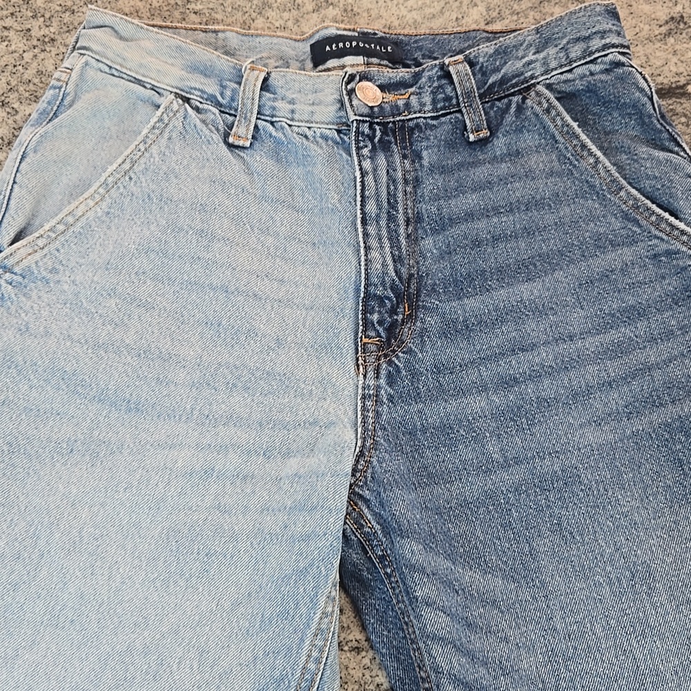 Aéropostale Size 8 Two-Tone 90's Baggy Carpenter Style Wider Leg Denim Jeans